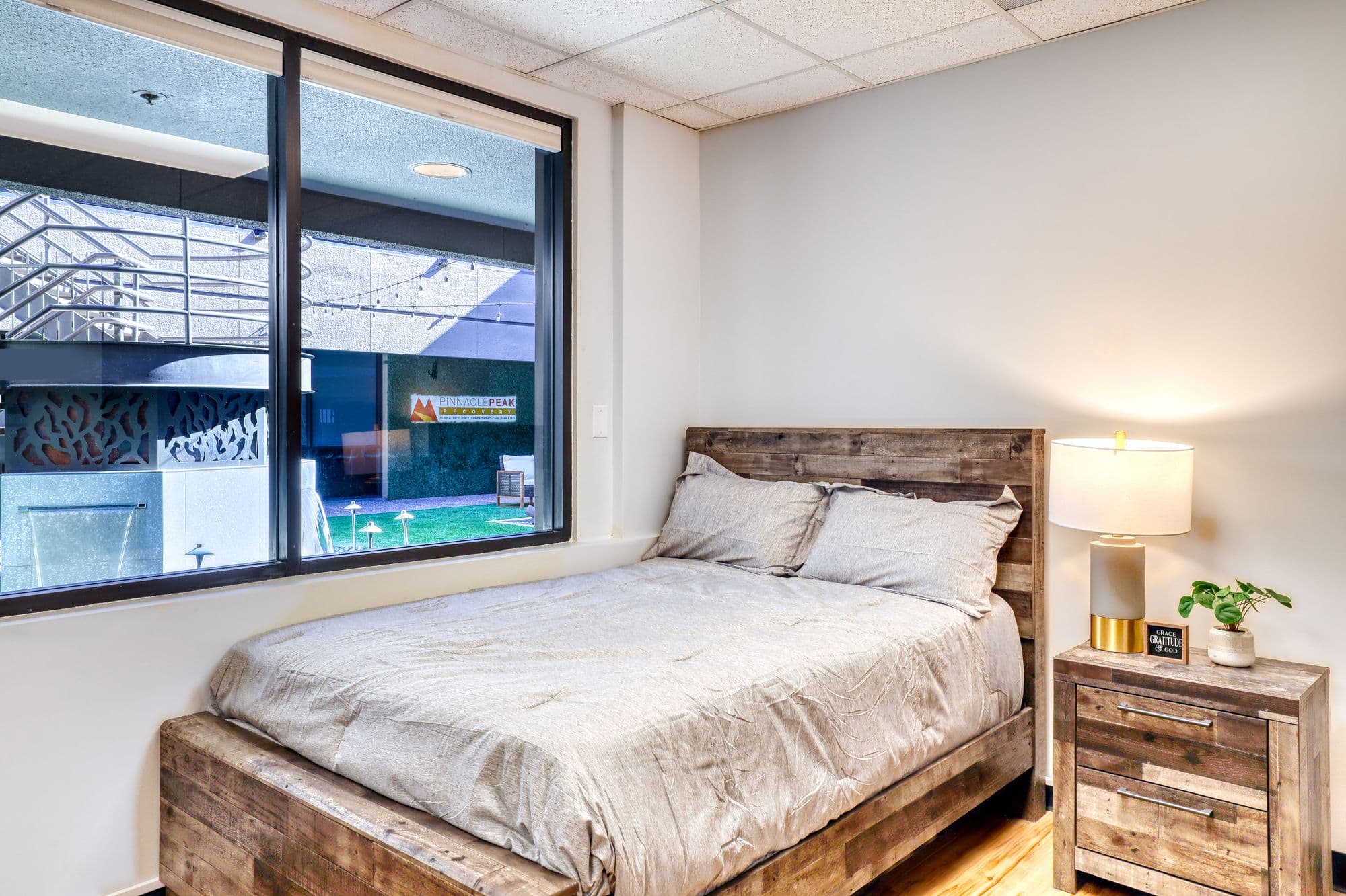 A residential bedroom at the Pinnacle Peak Recovery campus