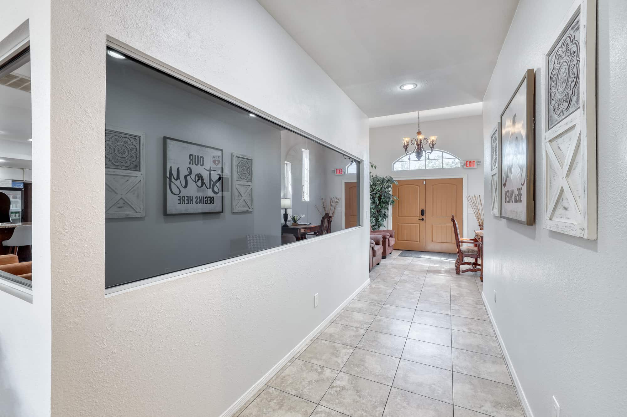 Entry hallway inside the Pinnacle Peak detox site, less than three miles from the residential campus